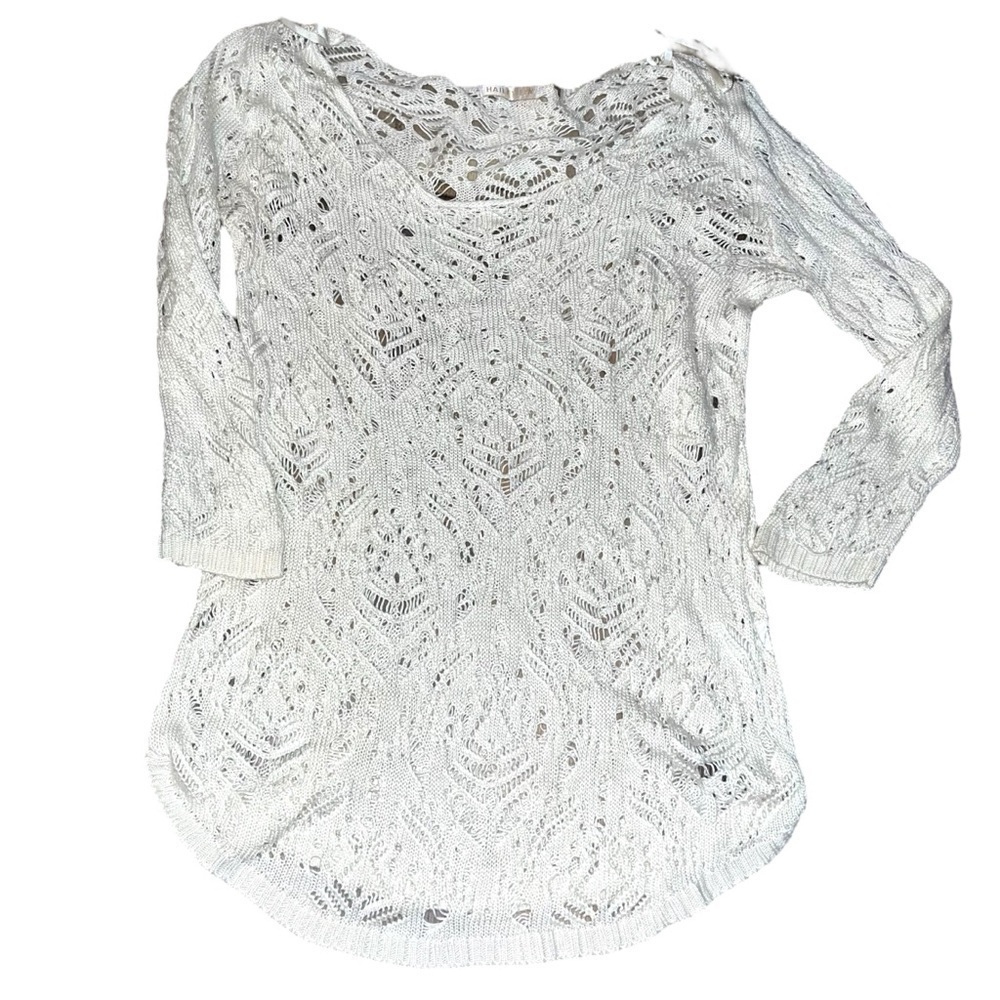 DONATED HAILEY LYN CREAM OPEN KNITNLONG SLEEVE SWEATER